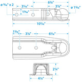 Seachoice Trailer Coupler, 2-1/2 in. Straight Tongue, 2 in. Ball - 50-52451 - official Seachoice product image 3