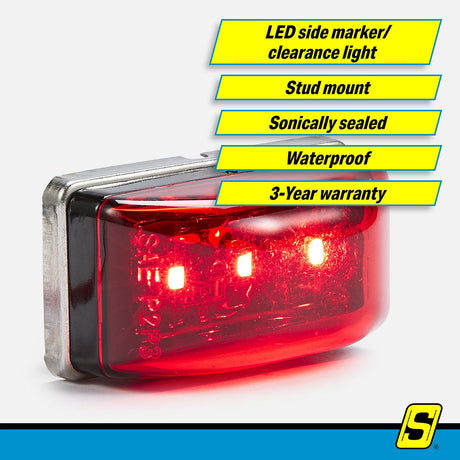 Seachoice Led Sealed Stud Mount Side Marker/Clearance Light Red - MCL95RSSCH - official Seachoice product image 3