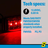 Seachoice Led Sealed Stud Mount Side Marker/Clearance Light Red - MCL95RSSCH - official Seachoice product image 4