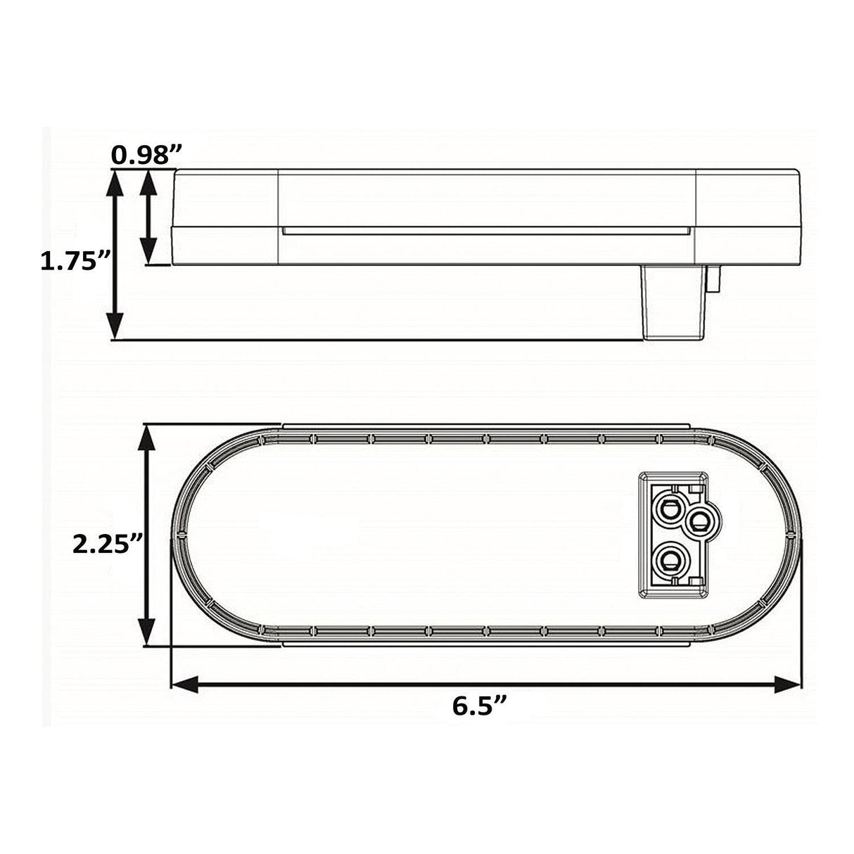 Seachoice 6 in. Oval Sealed Tail Light Kit for Flush Mount - STL12RKSCH