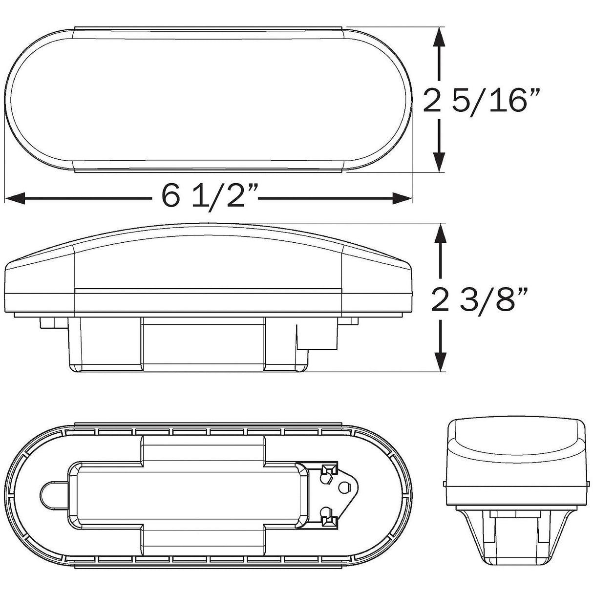 Seachoice 3-Function Sealed Oval Flush-Mount Tail Light - ST70RKSCH