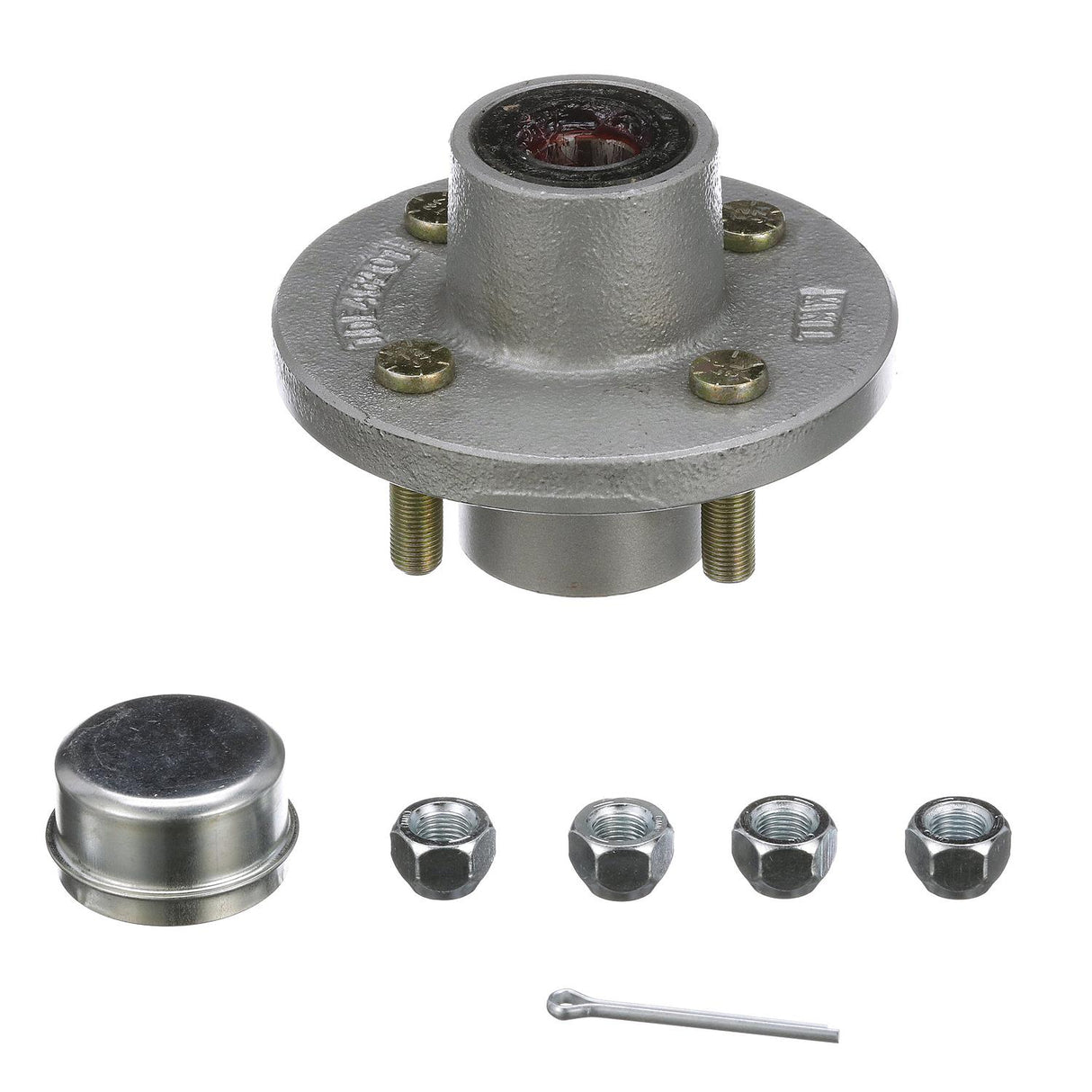 Seachoice 53021 Trailer Wheel Hub, 1 In. Axle, 4 Lug, Galvanized, Pregreased - K08-523-S0