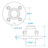 Seachoice 53021 Trailer Wheel Hub, 1 In. Axle, 4 Lug, Galvanized, Pregreased - K08-523-S0 - official Seachoice product image 3