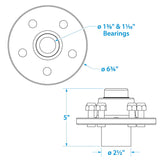 Seachoice 53101 Trailer Wheel Hub, 1-3/8 In. X 1-1/16 In. Axle, 5 Lug, Galvanized, Pregreased - K08-436-SA - official Seachoice product image 5
