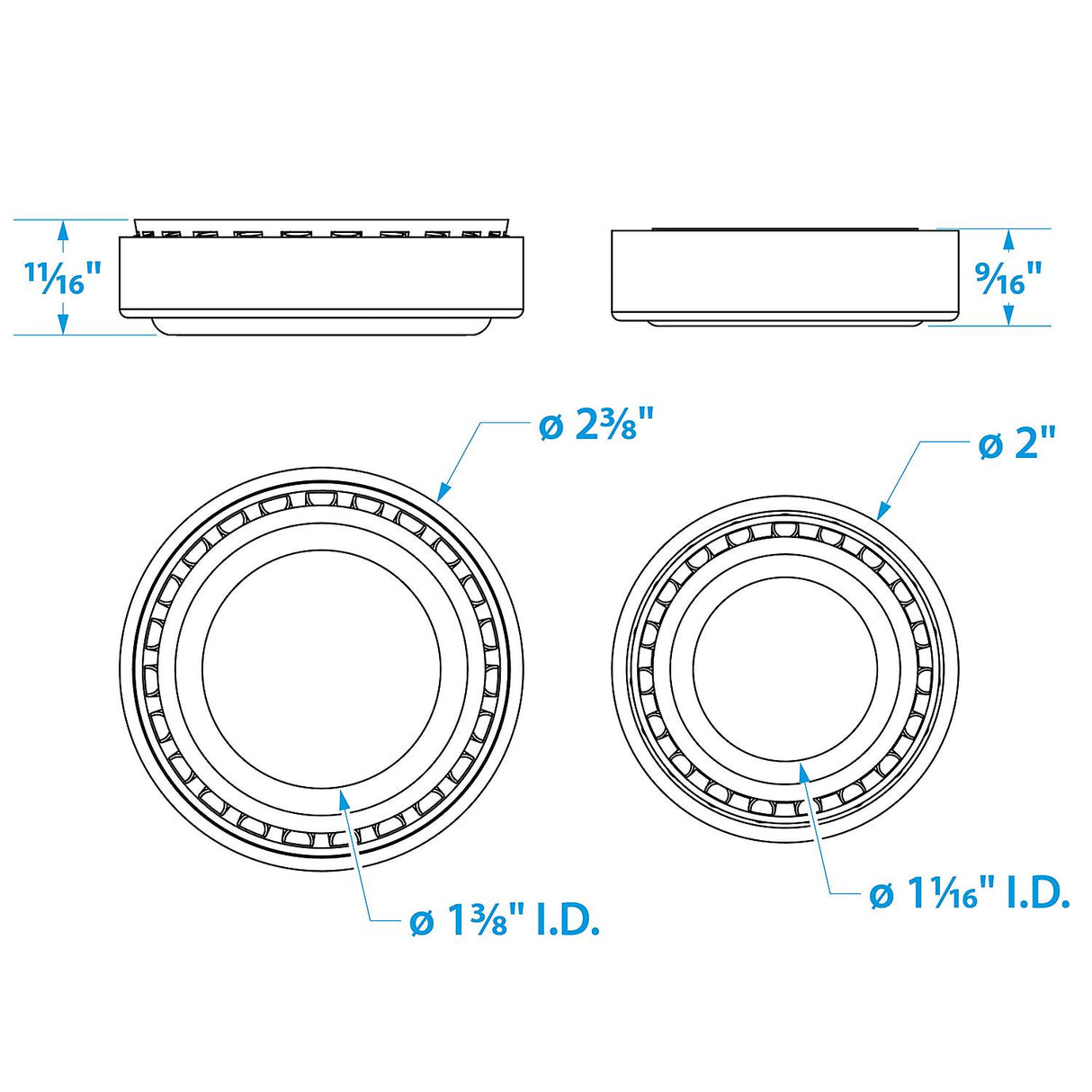 Seachoice Marine Boat Trailer Wheel Bearing Kit, 1-3/8 In. X 1-1/16 In. Axle, Set of 2 - 53571 - image 3