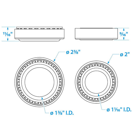 Seachoice Marine Boat Trailer Wheel Bearing Kit, 1-3/8 In. X 1-1/16 In. Axle, Set of 2 - 53571 - image 3
