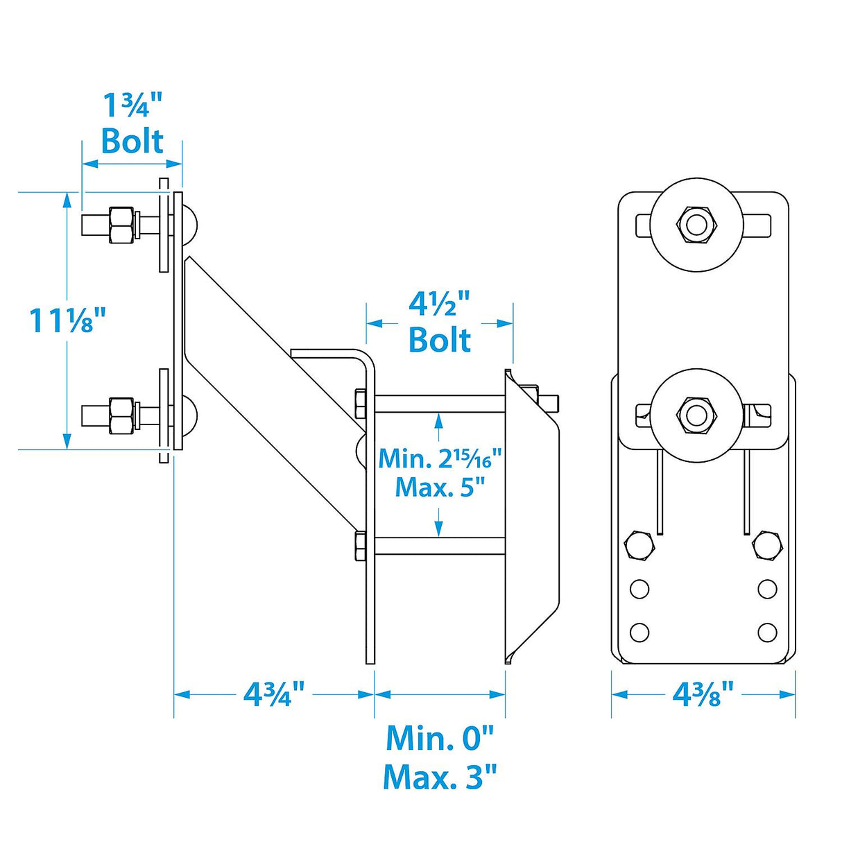 Seachoice Side Mount Spare Tire Carrier for Boat Trailer - 50-53881 - official Seachoice product image 3