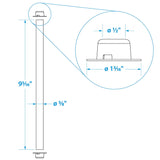 Seachoice Trailer Roller Shaft w/ 2 Pal Nuts, Fits 8-In. Roller - 55771 - official Seachoice product image 2