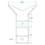 Seachoice Molded Y Bow Stop, Black, Boat Trailer, 3 In. X 3 In. X 1/2 In. - 56260 - official Seachoice product image 2
