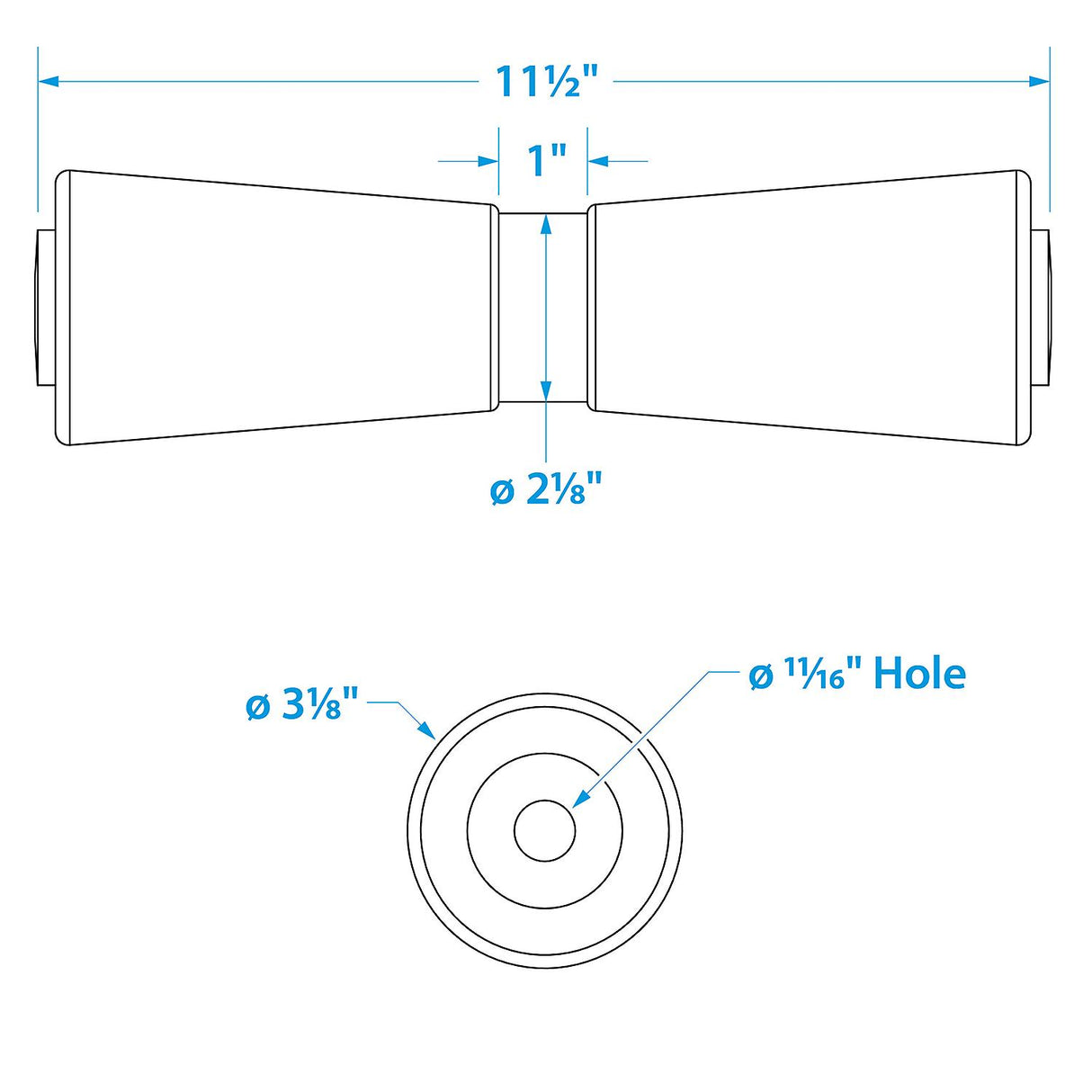 Seachoice Keel Roller, 12 in. X 5/8 in., TPR, Gold - 56460 - official Seachoice product image 6