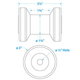 Seachoice Spool Roller, 4 in. X 1/2 in., TPR, Gold - 56480 - official Seachoice product image 4