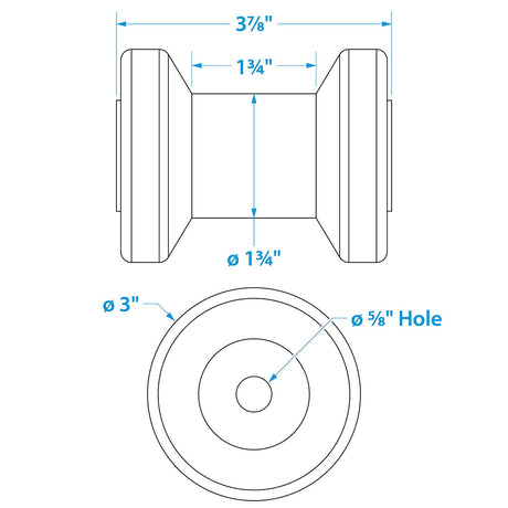 Seachoice Spool Roller, 4 in. X 5/8 in., TPR, Gold - 56490 - official Seachoice product image 4