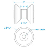 Seachoice Bow Roller, 3 in., TPR, Gold - 56560 - official Seachoice product image 4