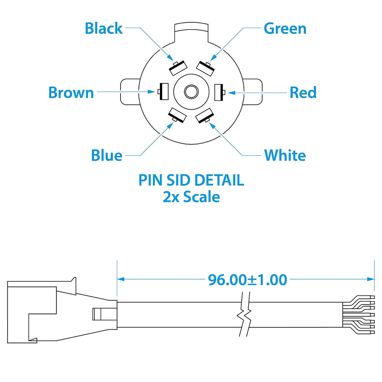 Seachoice 58111 Trailer Molded Connector, 7 Way, 8 Ft. - 58111 - official Seachoice product image 6