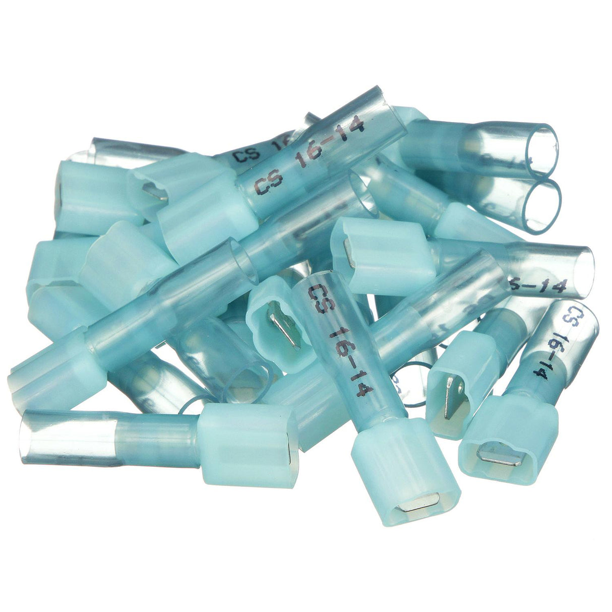 Seachoice Heat Shrink Insulated Disconnect, Marine Grade Heat-Shrinkable Male Disconnect Terminals, Blue, Pack of 25, 16-14 Wire Range - 60301 - official Seachoice product image 4