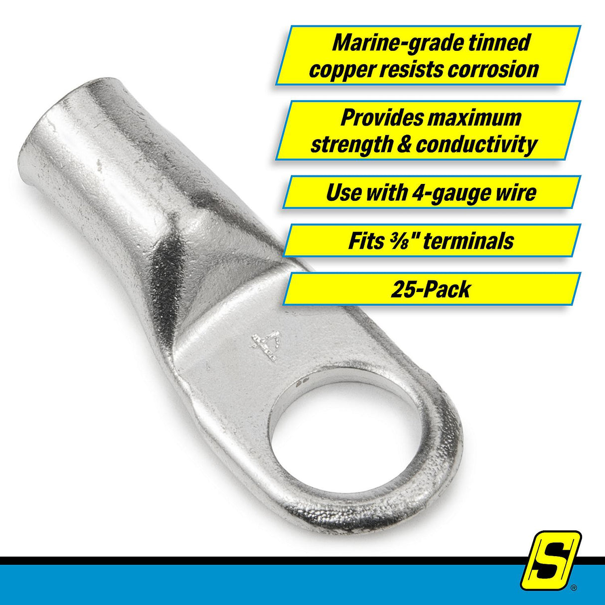 Seachoice Tinned Battery Lug, #4 25/Pack - 60571 - official Seachoice product image 4
