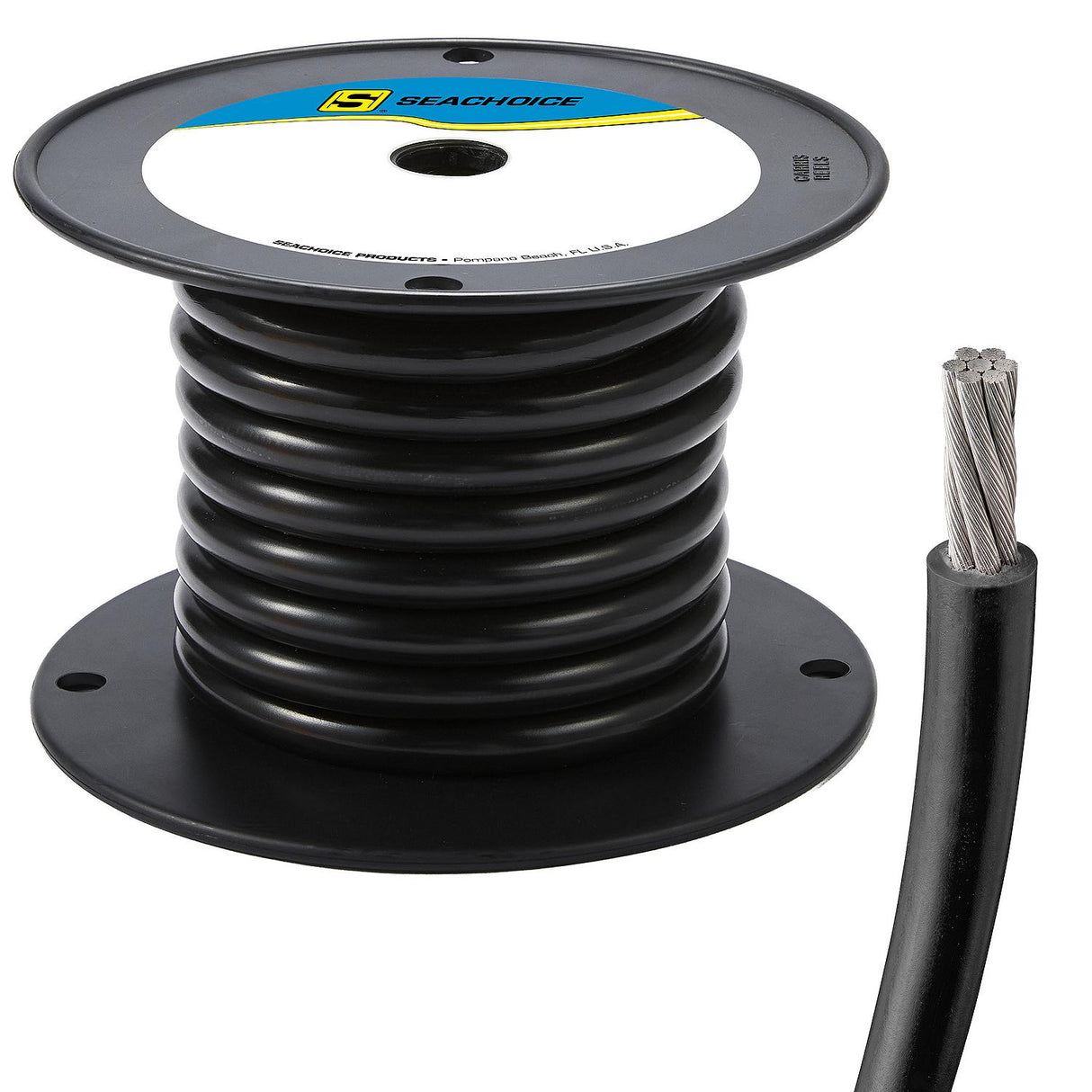 Seachoice 63006 Tinned Copper Marine Wire, 2 AWG, Black, 25' - 2TC-BLACK-BATTERY-25 - official Seachoice product image 4