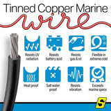 Seachoice 63006 Tinned Copper Marine Wire, 2 AWG, Black, 25' - 2TC-BLACK-BATTERY-25 - official Seachoice product image 3