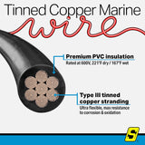 Seachoice 63007 Tinned Copper Marine Wire, 2 AWG, Black, 50' - 2TC-BLACK-BATTERY-50 - official Seachoice product image 3