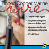 Seachoice 63008 Tinned Copper Marine Wire, 2 AWG, Black, 100' - 2TC-BLACK-BATTERY-100 - official Seachoice product image 4