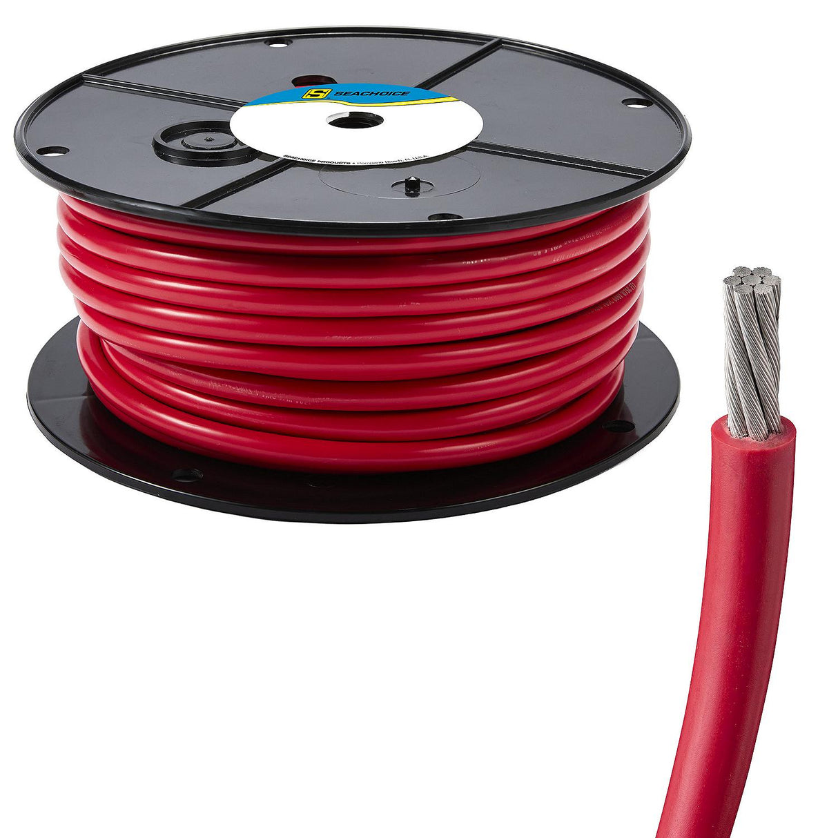 Seachoice 63018 Tinned Copper Marine Wire, 2 AWG, Red, 100' - 2TC-RED-BATTERY-100 - official Seachoice product image 5