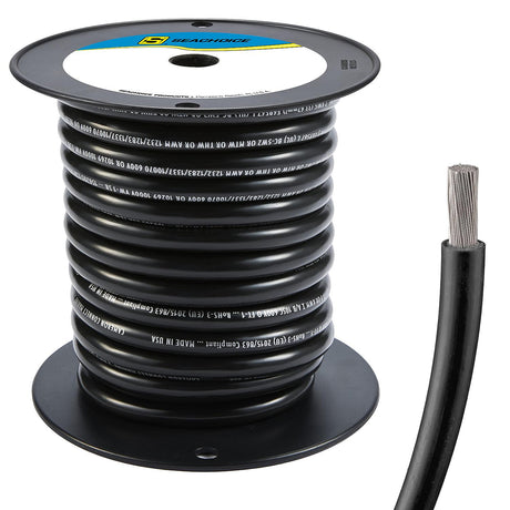 Seachoice 63027 Tinned Copper Marine Wire, 4 AWG, Black, 50' - 4TC-BLACK-BATTERY-50 - official Seachoice product image 5