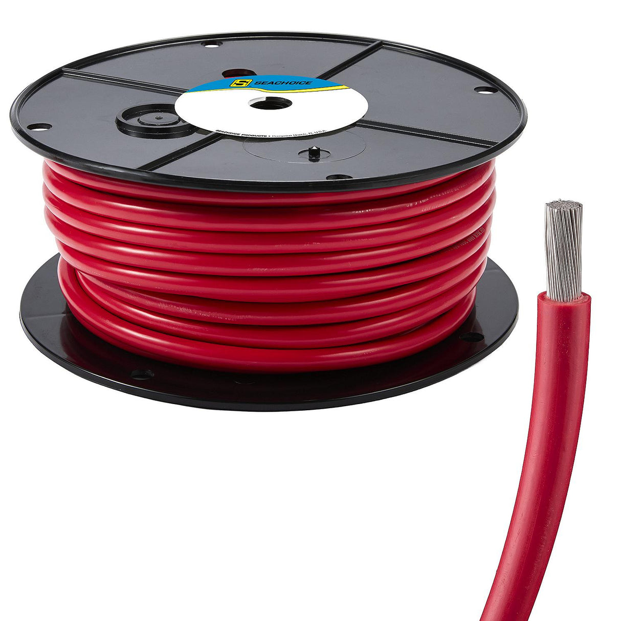 Seachoice 63038 Tinned Copper Marine Wire, 4 AWG, Red, 100' - 4TC-RED-BATTERY-100 - official Seachoice product image 4