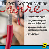 Seachoice 63038 Tinned Copper Marine Wire, 4 AWG, Red, 100' - 4TC-RED-BATTERY-100 - official Seachoice product image 6