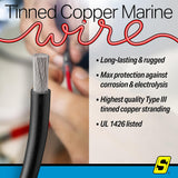 Seachoice 63043 Tinned Copper Marine Wire, 6 AWG, Black, 100' - 6TC-BLACK-BATTERY-100 - official Seachoice product image 5