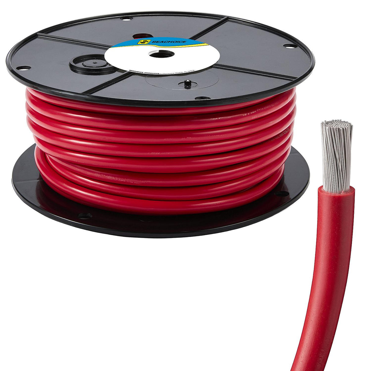 Seachoice 63046 Tinned Copper Marine Wire, 6 AWG, Red, 100' - 6TC-RED-BATTERY-100 - official Seachoice product image 7
