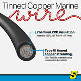 Seachoice 63051 Tinned Copper Marine Wire, 8 AWG, Black, 100' - 8TC-BLACK-100 - official Seachoice product image 7