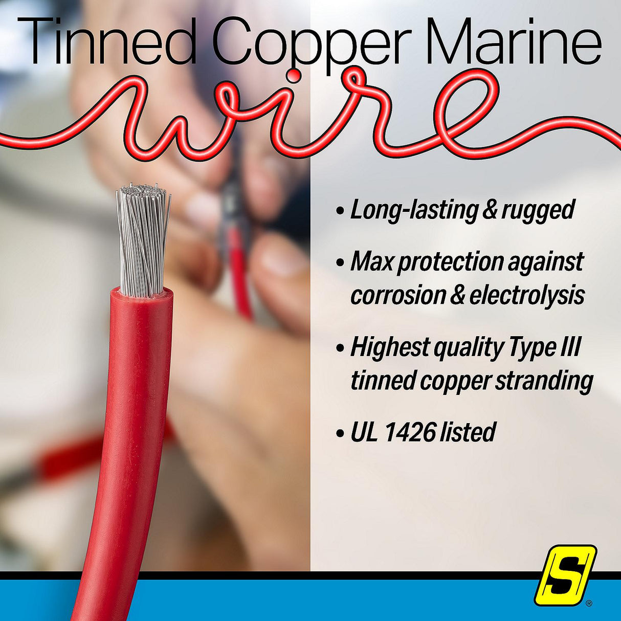 Seachoice 63053 Tinned Copper Marine Wire, 8 AWG, Red, 100' - 8TC-RED-100 - official Seachoice product image 7