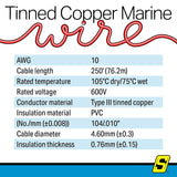 Seachoice 63063 Tinned Copper Marine Wire, 10 AWG, Black, 250' - 10TC-BLACK-250 - official Seachoice product image 8