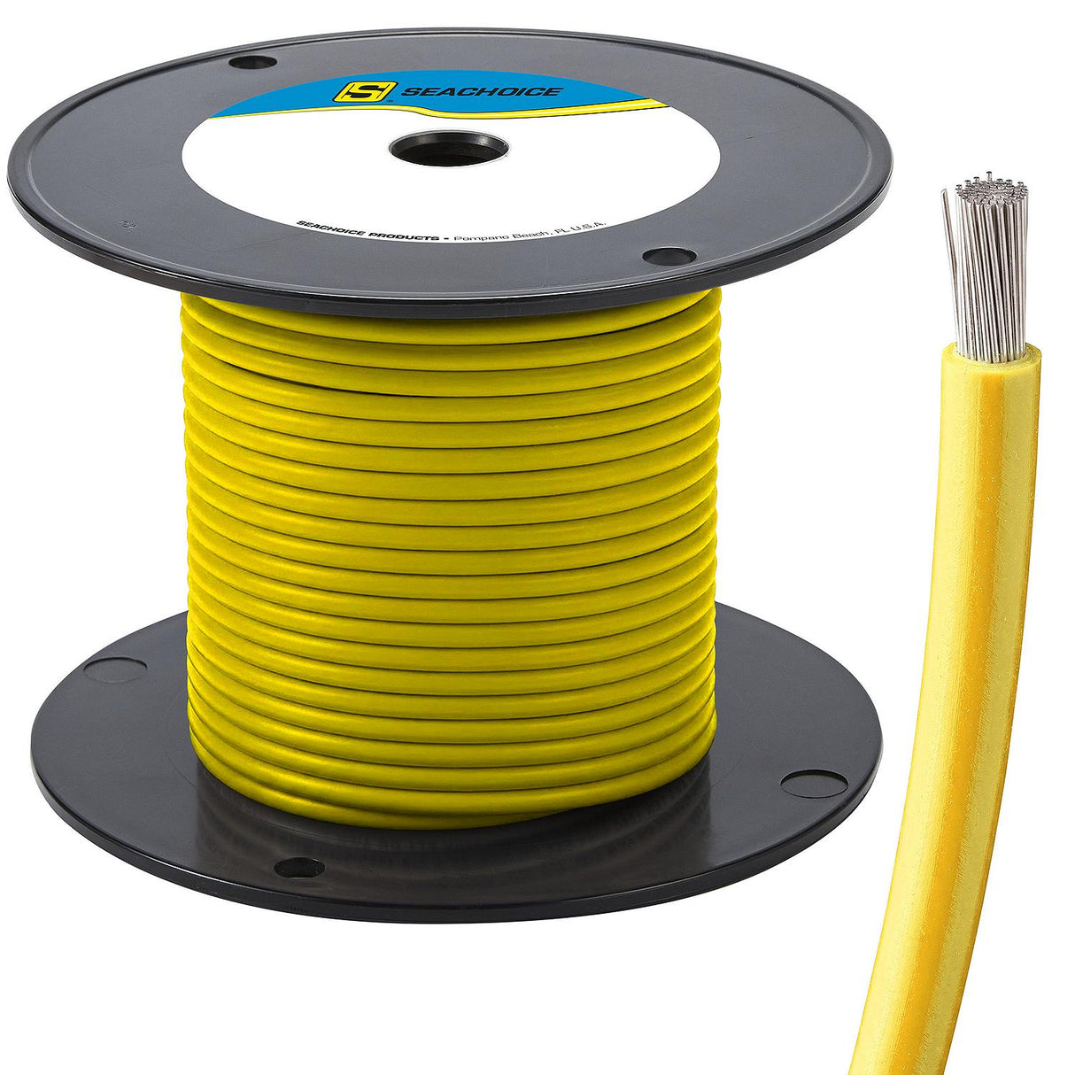 Seachoice 63067 Tinned Copper Marine Wire, 10 AWG, Yellow, 100' - 10TC-YELLOW-100 - official Seachoice product image 3