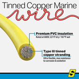 Seachoice 63067 Tinned Copper Marine Wire, 10 AWG, Yellow, 100' - 10TC-YELLOW-100 - official Seachoice product image 5