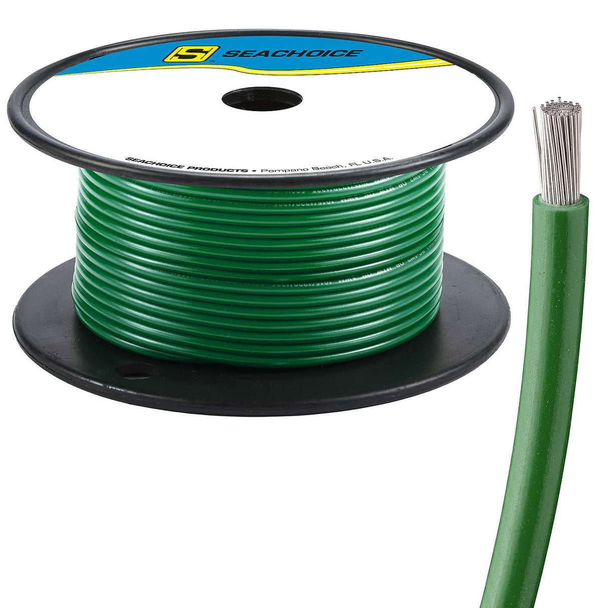 Seachoice 63068 Tinned Copper Marine Wire, 10 AWG, Green, 100' - 10TC-GREEN-100 - official Seachoice product image 4
