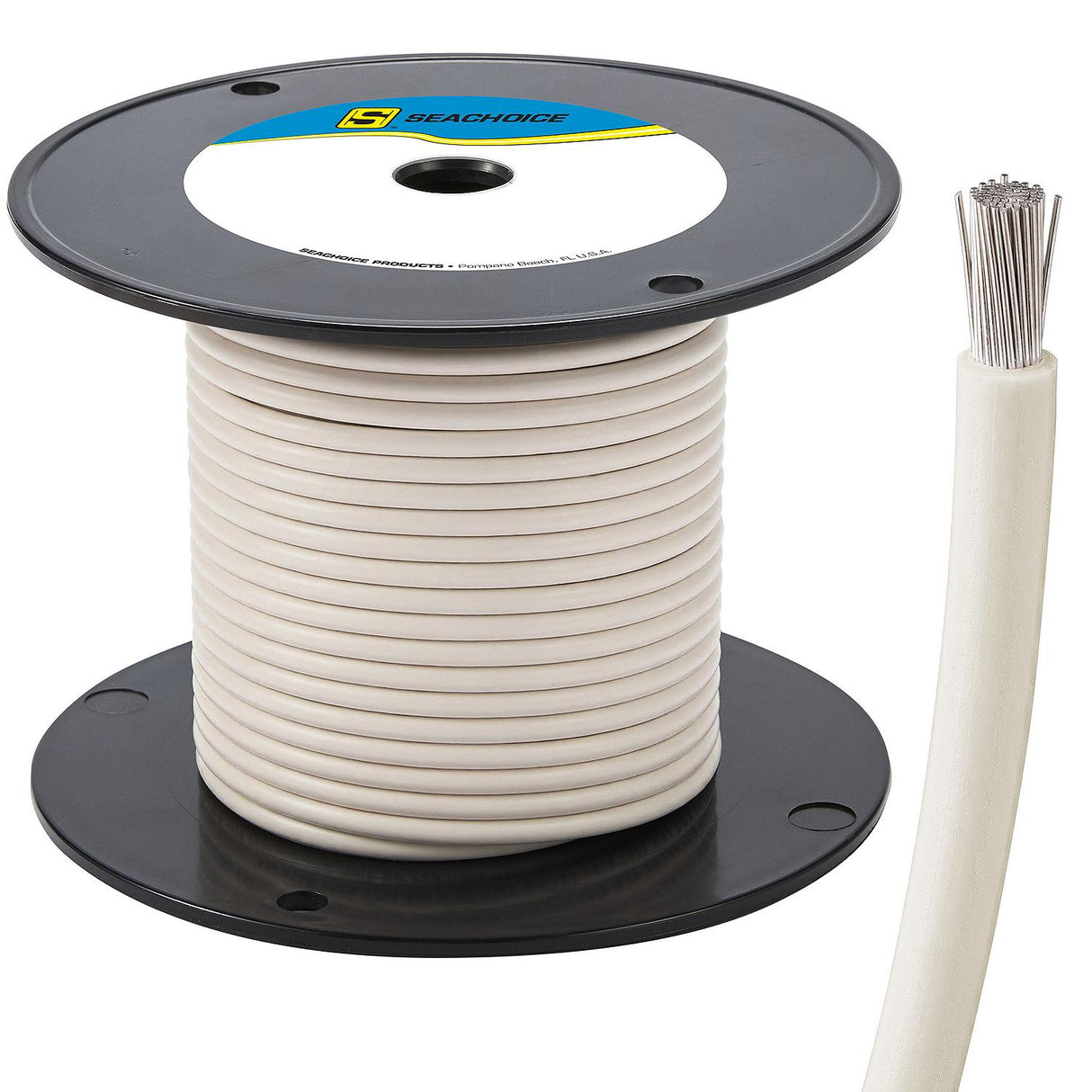 Seachoice 63069 Tinned Copper Marine Wire, 10 AWG, White, 100' - 10TC-WHITE-100 - official Seachoice product image 5