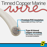 Seachoice 63069 Tinned Copper Marine Wire, 10 AWG, White, 100' - 10TC-WHITE-100 - official Seachoice product image 8