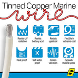 Seachoice 63069 Tinned Copper Marine Wire, 10 AWG, White, 100' - 10TC-WHITE-100 - official Seachoice product image 6