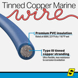 Seachoice 63071 Tinned Copper Marine Wire, 10 AWG, Dark Blue, 100' - 10TC-BLUE-100 - official Seachoice product image 5