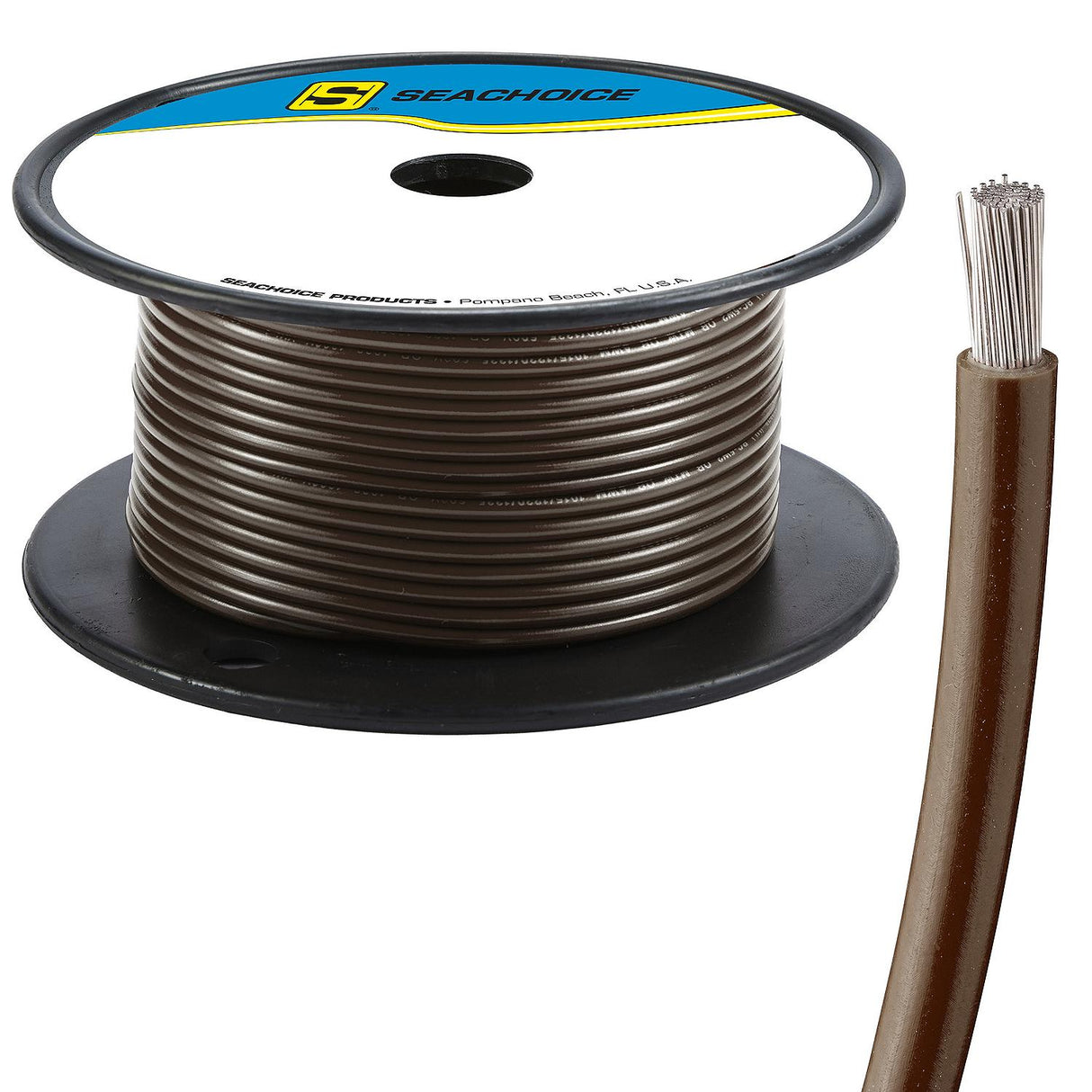 Seachoice 63073 Tinned Copper Marine Wire, 10 AWG, Brown, 100' - 10TC-BROWN-100 - official Seachoice product image 5