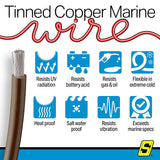 Seachoice 63073 Tinned Copper Marine Wire, 10 AWG, Brown, 100' - 10TC-BROWN-100 - official Seachoice product image 8