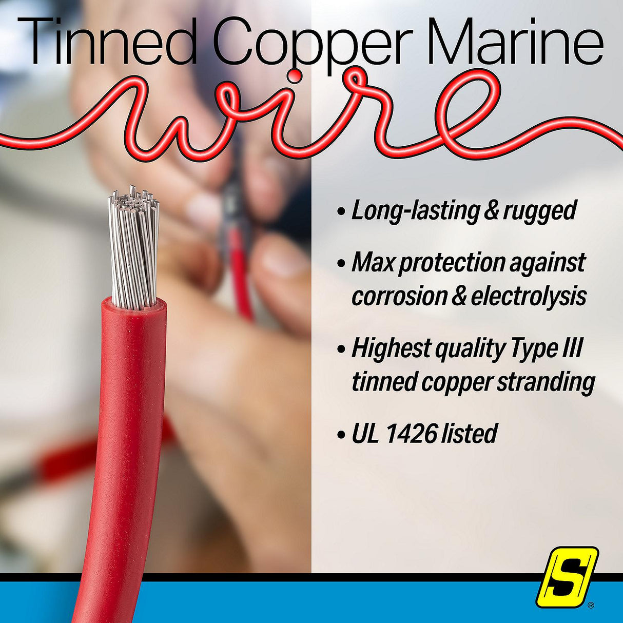 Seachoice 63084 Tinned Copper Marine Wire, 12 AWG, Red, 100' - 12TC-RED-100 - official Seachoice product image 5