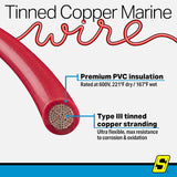 Seachoice 63086 Tinned Copper Marine Wire, 12 AWG, Red, 250' - 12TC-RED-250 - official Seachoice product image 7