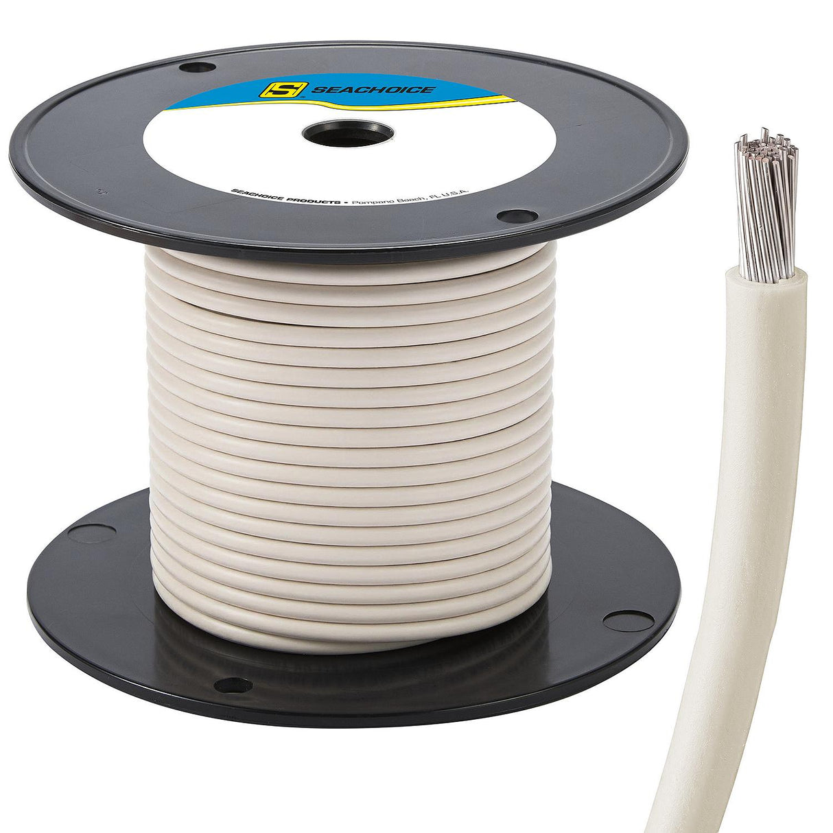 Seachoice 63089 Tinned Copper Marine Wire, 12 AWG, White, 100' - 12TC-WHITE-100 - official Seachoice product image 3