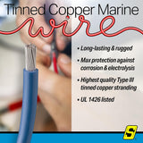 Seachoice 63091 Tinned Copper Marine Wire, 12 AWG, Dark Blue, 100' - 12TC-BLUE-100 - official Seachoice product image 6