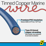 Seachoice 63091 Tinned Copper Marine Wire, 12 AWG, Dark Blue, 100' - 12TC-BLUE-100 - official Seachoice product image 4