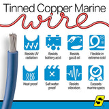 Seachoice 63091 Tinned Copper Marine Wire, 12 AWG, Dark Blue, 100' - 12TC-BLUE-100 - official Seachoice product image 7