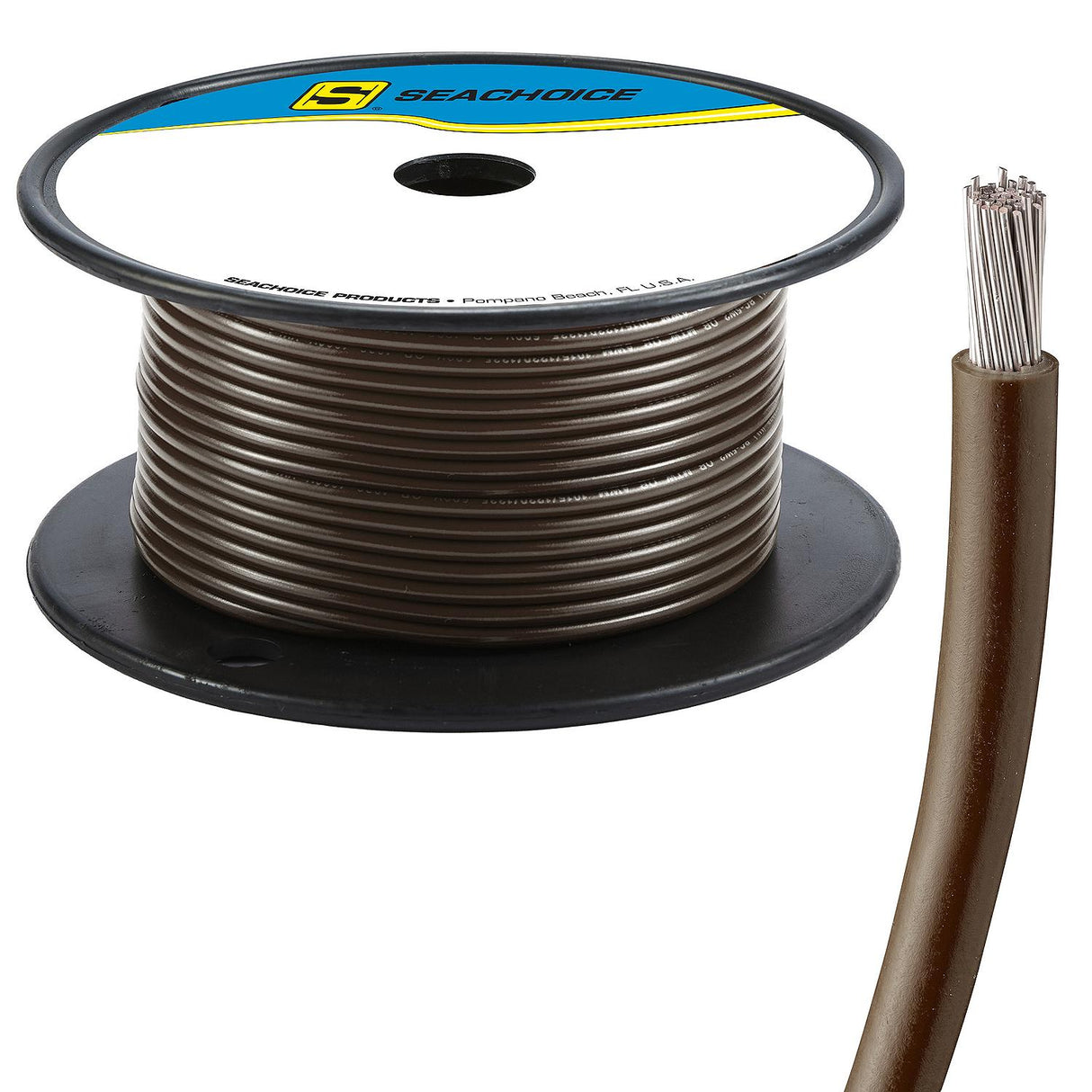 Seachoice 63093 Tinned Copper Marine Wire, 12 AWG, Brown, 100' - 12TC-BROWN-100 - official Seachoice product image 6