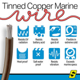 Seachoice 63093 Tinned Copper Marine Wire, 12 AWG, Brown, 100' - 12TC-BROWN-100 - official Seachoice product image 8